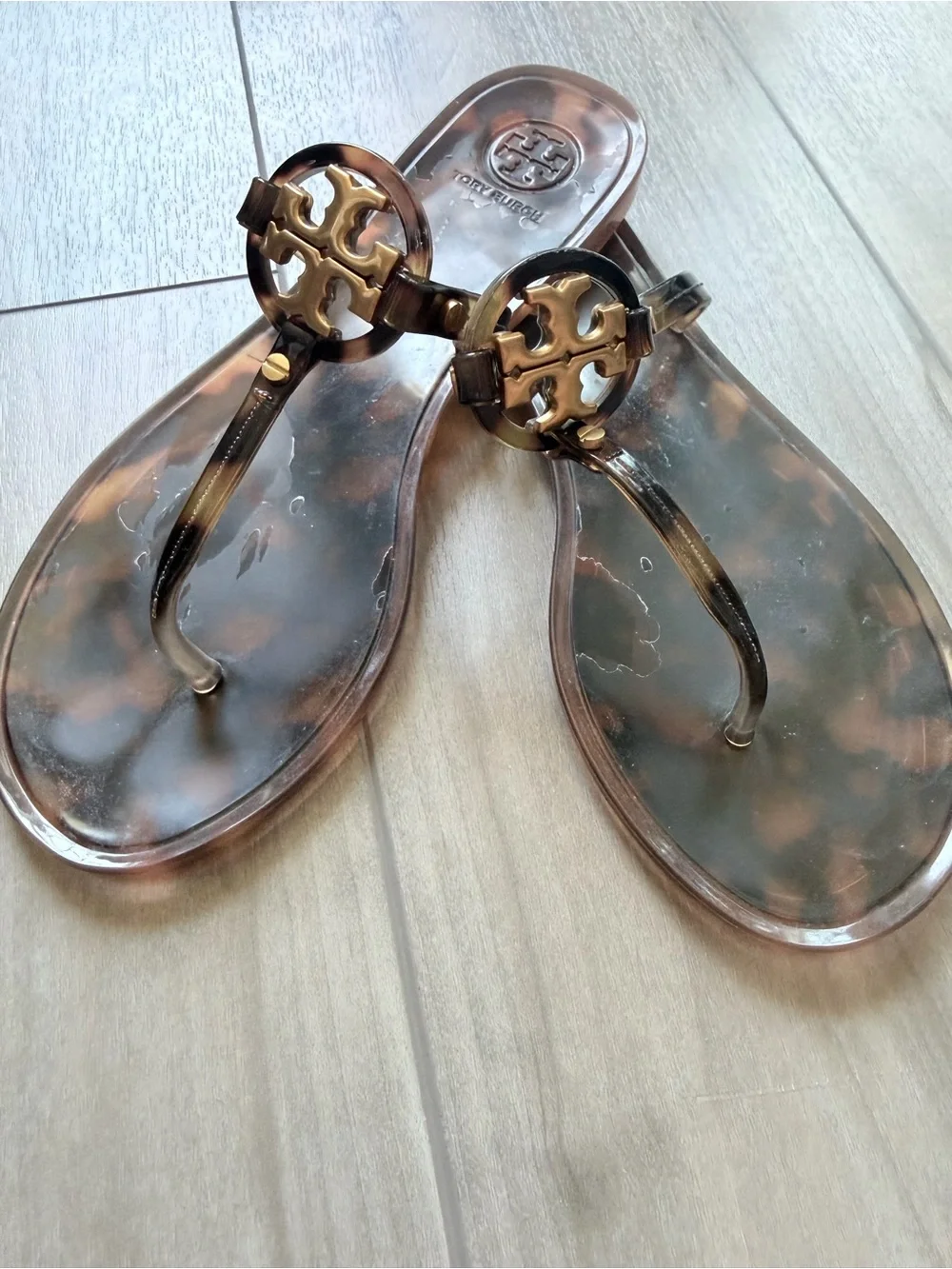 Tory Burch Tortoise Mini Miller Jelly Sandals